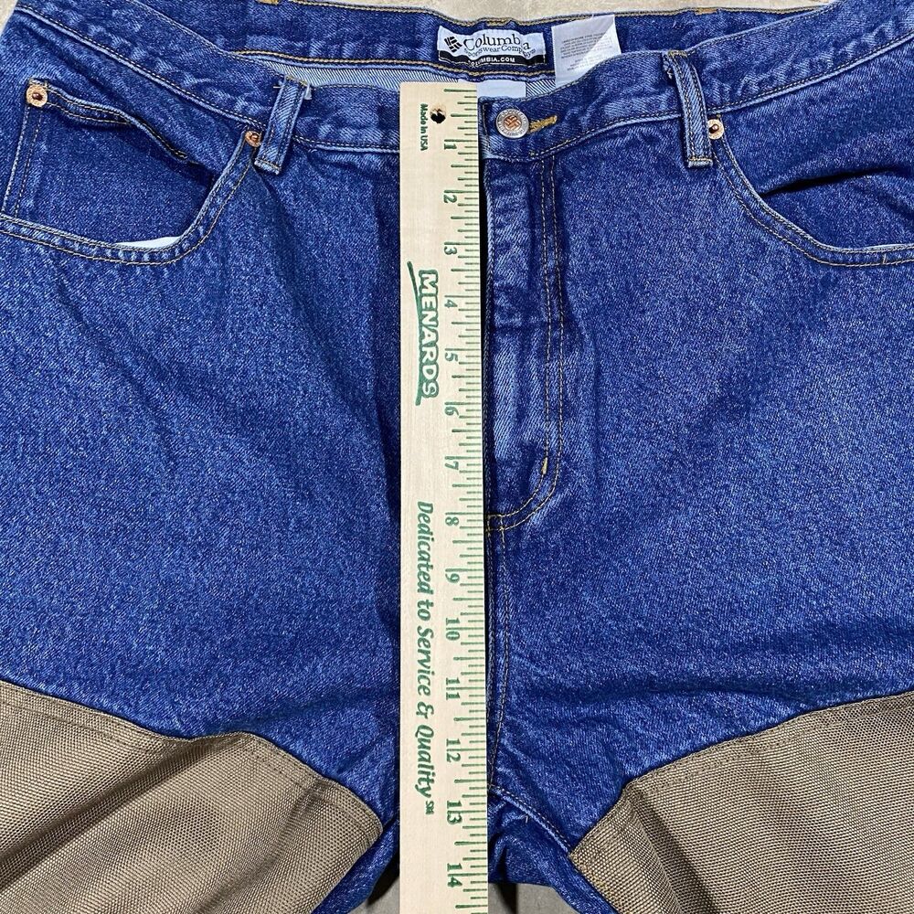 Columbia Two Tone Denim Canvas Work Pants Brown Blue 36x33 (Tag 38x34) - Picture 7 of 9